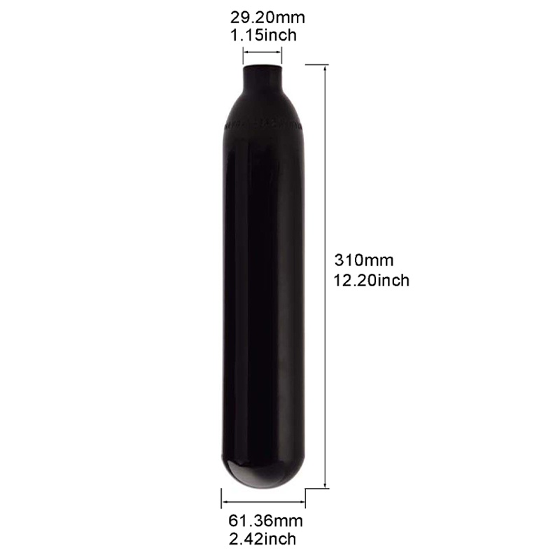 0.5L Round Bottom Black Aluminum Tank (1)