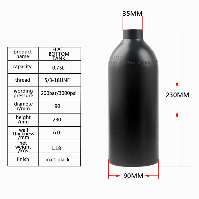 0.75 Liter Black Aluminum Gas Cylinder (2)